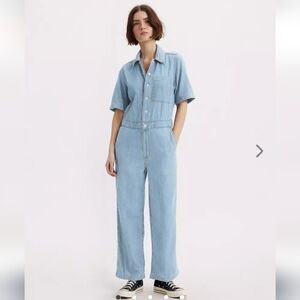 Levi's Heritage Short Sleeve Jumpsuit Size L Light Wash